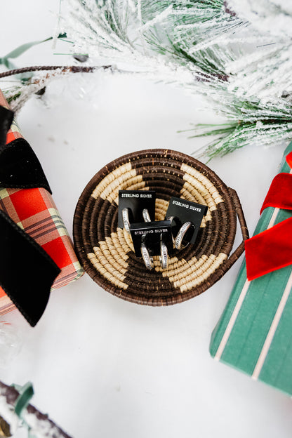 Stamped Sterling Mini Hoops