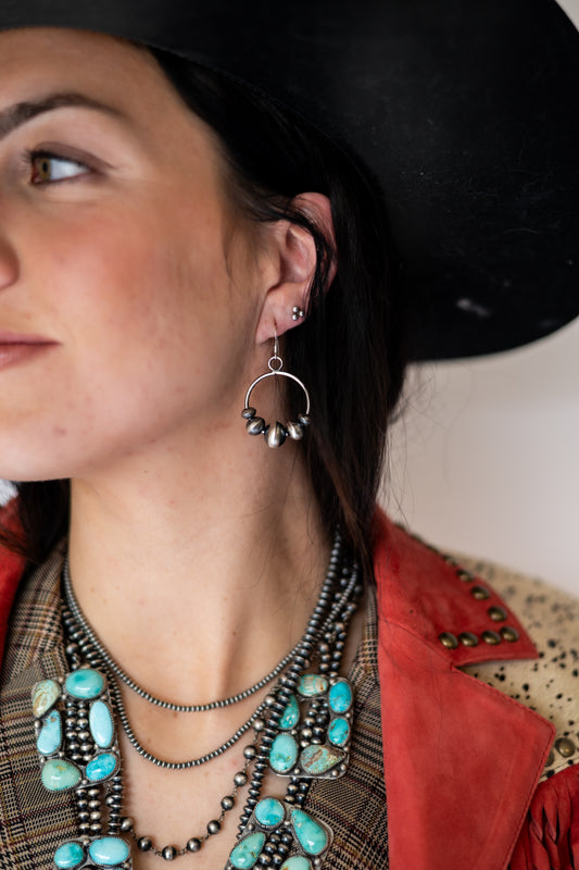 Navajo Pearl Slider Hoops