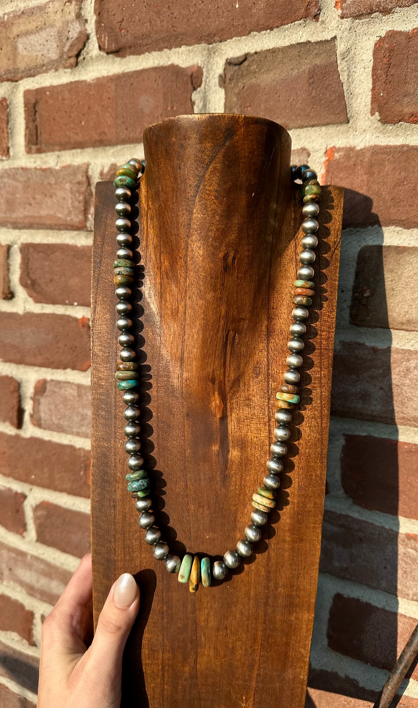 10mm Navajo Pearls + Royston // 26”